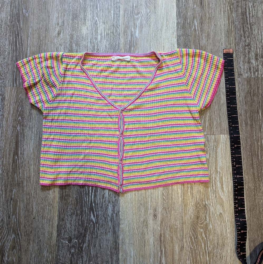 Striped Rainbow Crop Top